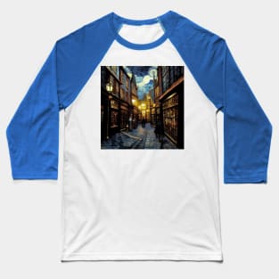 Starry Night in Diagon Alley Baseball T-Shirt